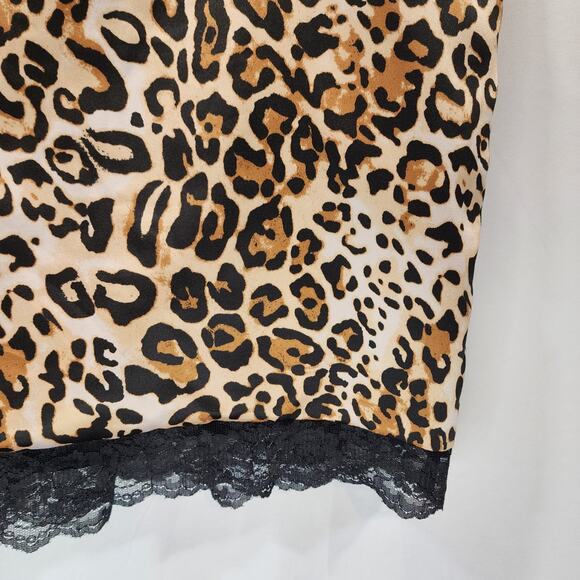 Robertson Los Angeles satin animal print reversable lace trim skirt womans sz 14 - Picture 7 of 11